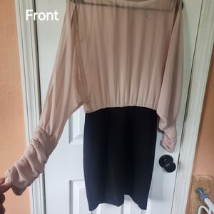 Forever 21 Contemporary Cocktail Dress, M, Medium, Bodycon, Sheer, Cream